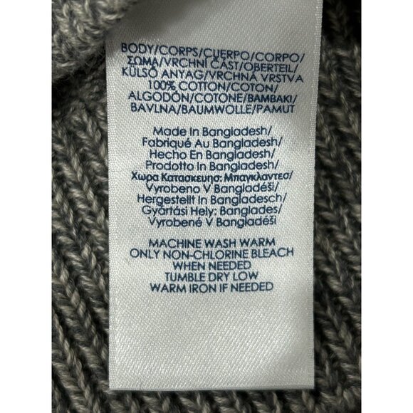 Chaps Mens NE2XL Shawl Collar Knit Sweater Black & Gray Striped Geometric Patter - Picture 8 of 9